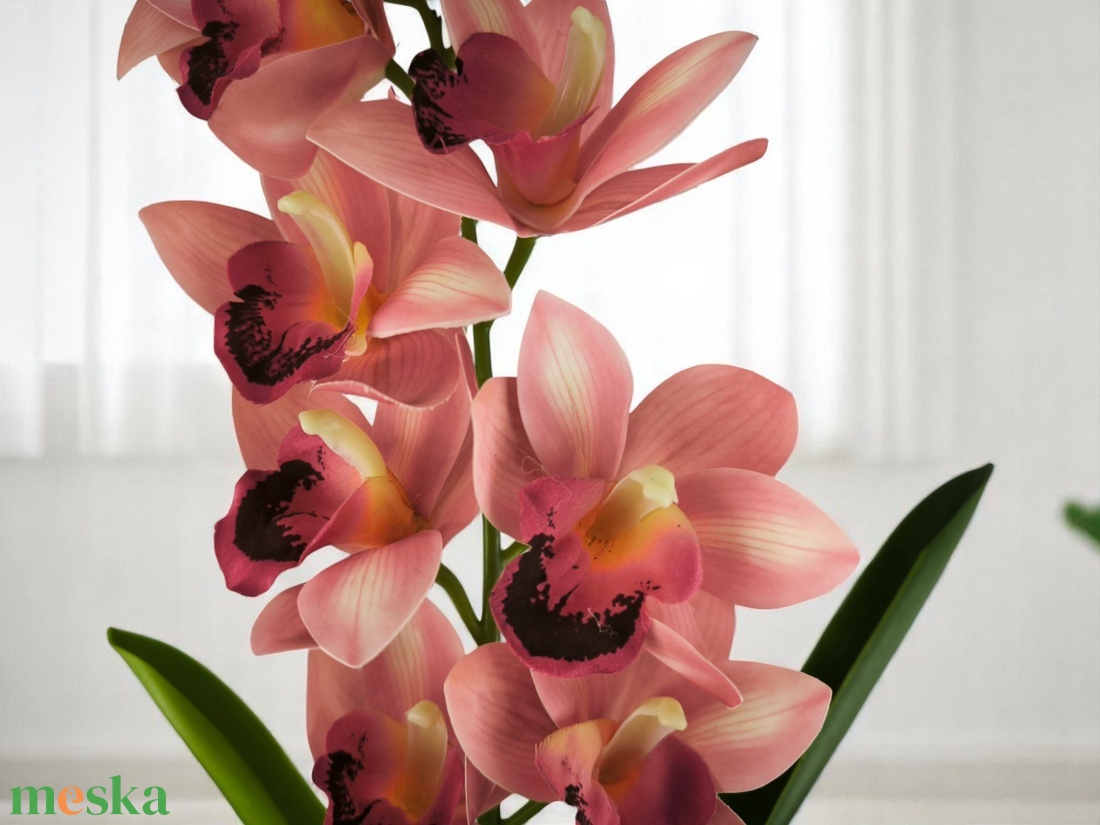 Élethű nagy méretű egyszálas élénk rózsaszín csónakorchidea ORC112PK - otthon & életmód - dekoráció - asztal és polc dekoráció - asztaldísz - Meska.hu