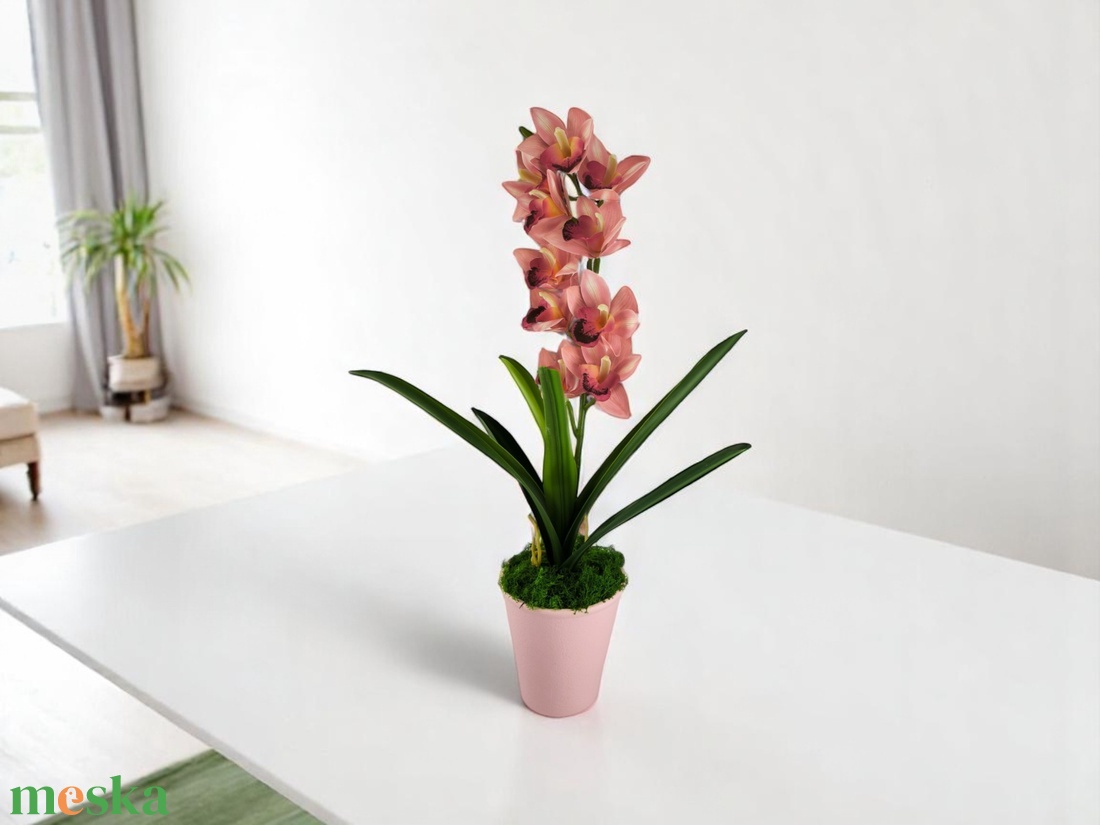 Élethű nagy méretű egyszálas élénk rózsaszín csónakorchidea ORC112PK - otthon & életmód - dekoráció - asztal és polc dekoráció - asztaldísz - Meska.hu