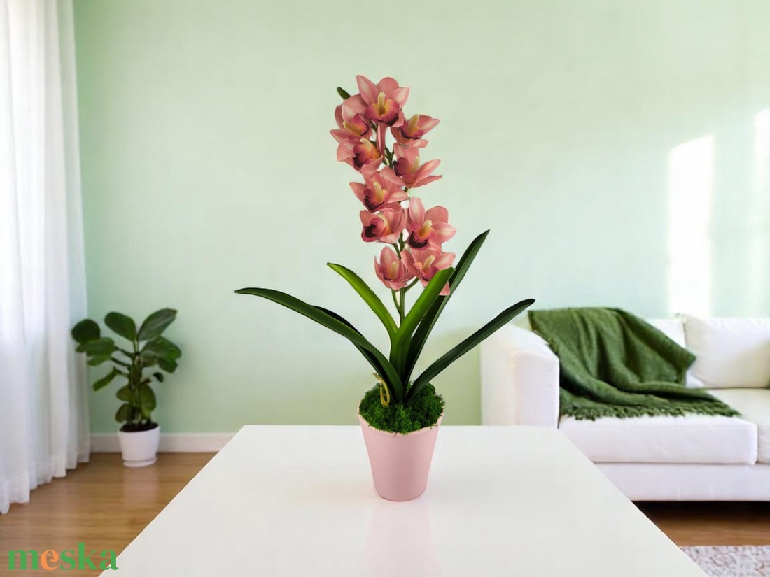 Élethű nagy méretű egyszálas élénk rózsaszín csónakorchidea ORC112PK - otthon & életmód - dekoráció - asztal és polc dekoráció - asztaldísz - Meska.hu