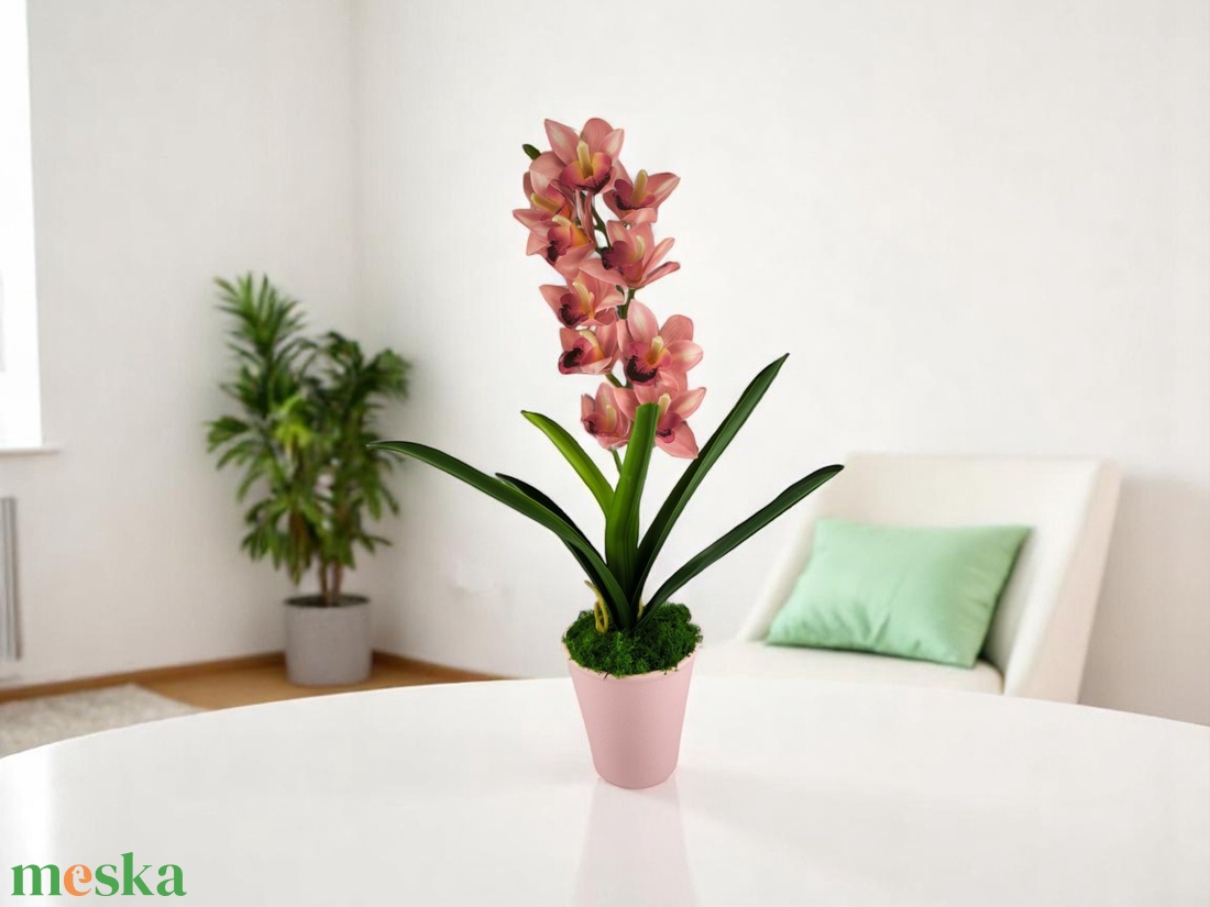 Élethű nagy méretű egyszálas élénk rózsaszín csónakorchidea ORC112PK - otthon & életmód - dekoráció - asztal és polc dekoráció - asztaldísz - Meska.hu