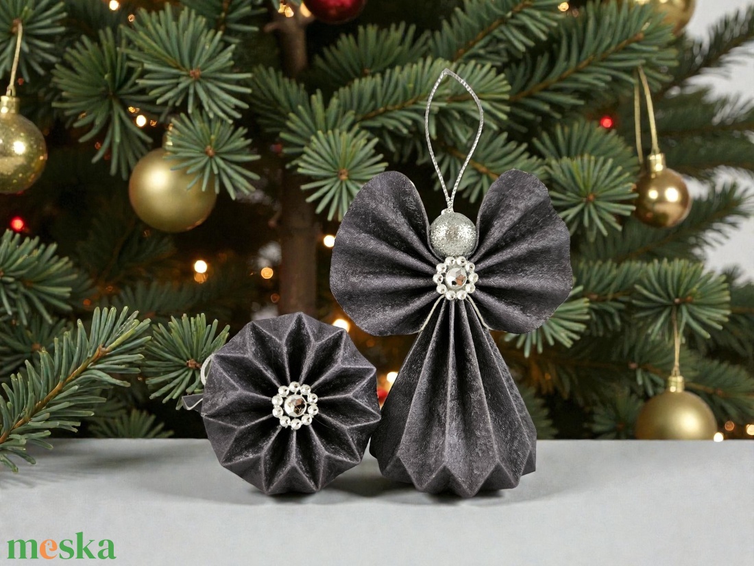 Sötétkék papírangyalka PANEZ0084 - otthon & életmód - dekoráció - fali és függő dekoráció - függődísz - Meska.hu