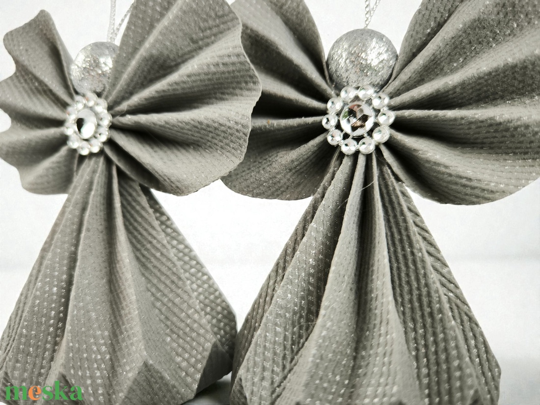 Szürke mintás papírangyalka PANEZ0085 - otthon & életmód - dekoráció - fali és függő dekoráció - függődísz - Meska.hu