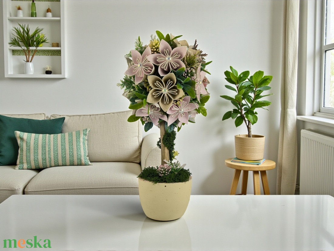 Örök Tavasz Pasztell Virágfácska - rózsaszín, bézs PRVF01 - otthon & életmód - dekoráció - asztal és polc dekoráció - asztaldísz - Meska.hu