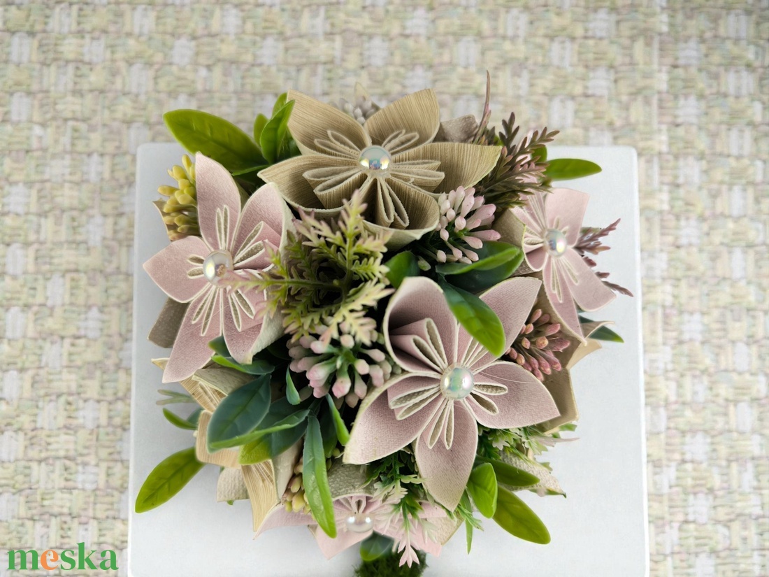 Örök Tavasz Pasztell Virágfácska - rózsaszín, bézs PRVF01 - otthon & életmód - dekoráció - asztal és polc dekoráció - asztaldísz - Meska.hu