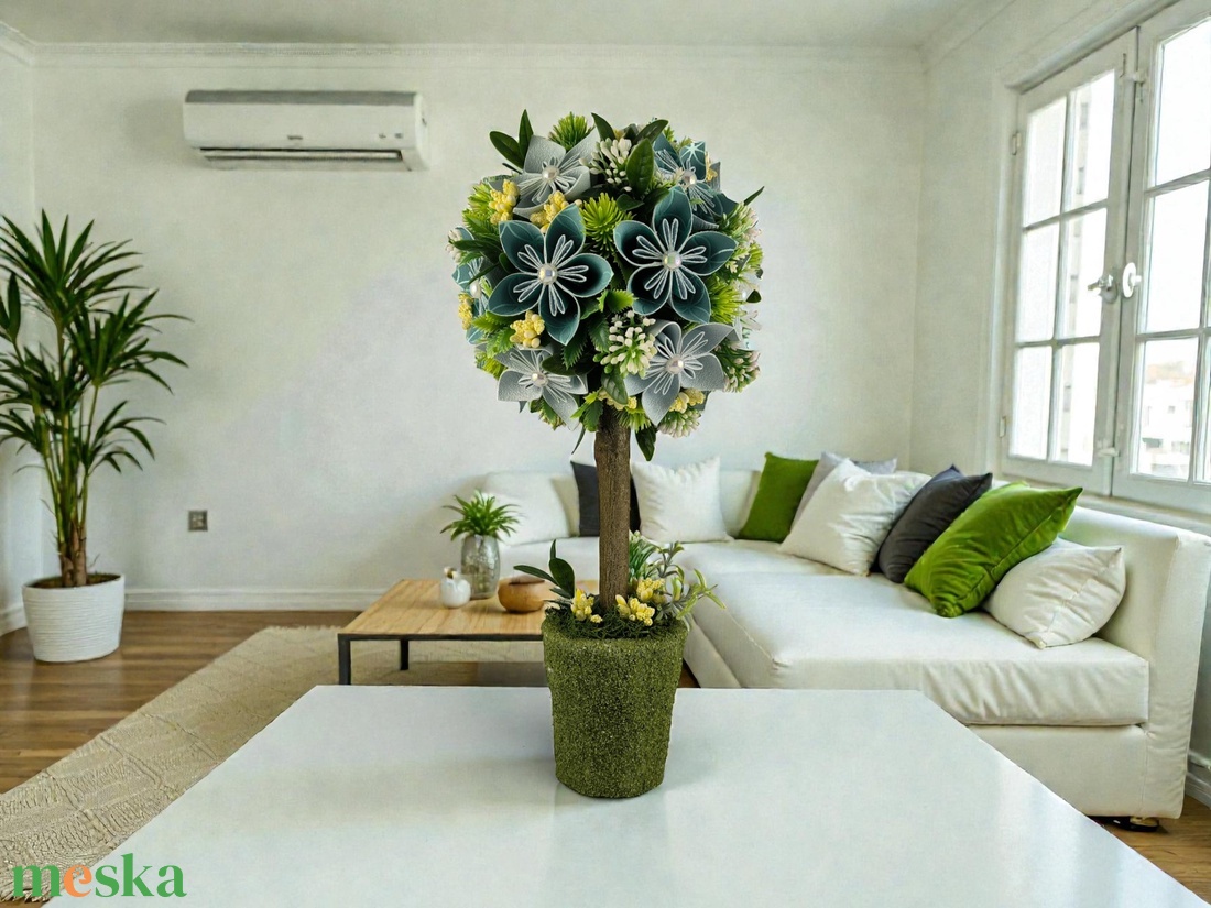 Tavaszi Frissesség Topiary � pasztell türkiz virágfácska PRVF02 - otthon & életmód - dekoráció - asztal és polc dekoráció - asztaldísz - Meska.hu