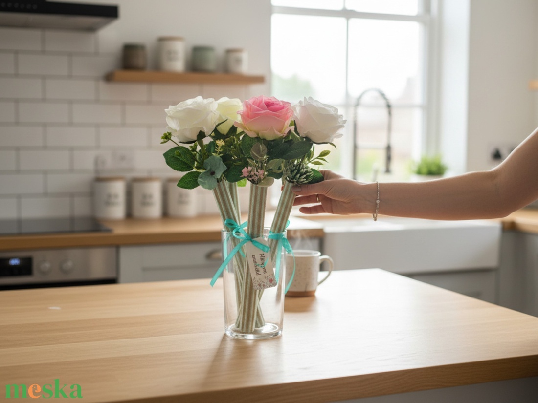 Nőnapi Elegancia � Rózsa Hullámkarton Hengerben több színben - otthon & életmód - virágdekoráció - virágok - virágcsokor - Meska.hu