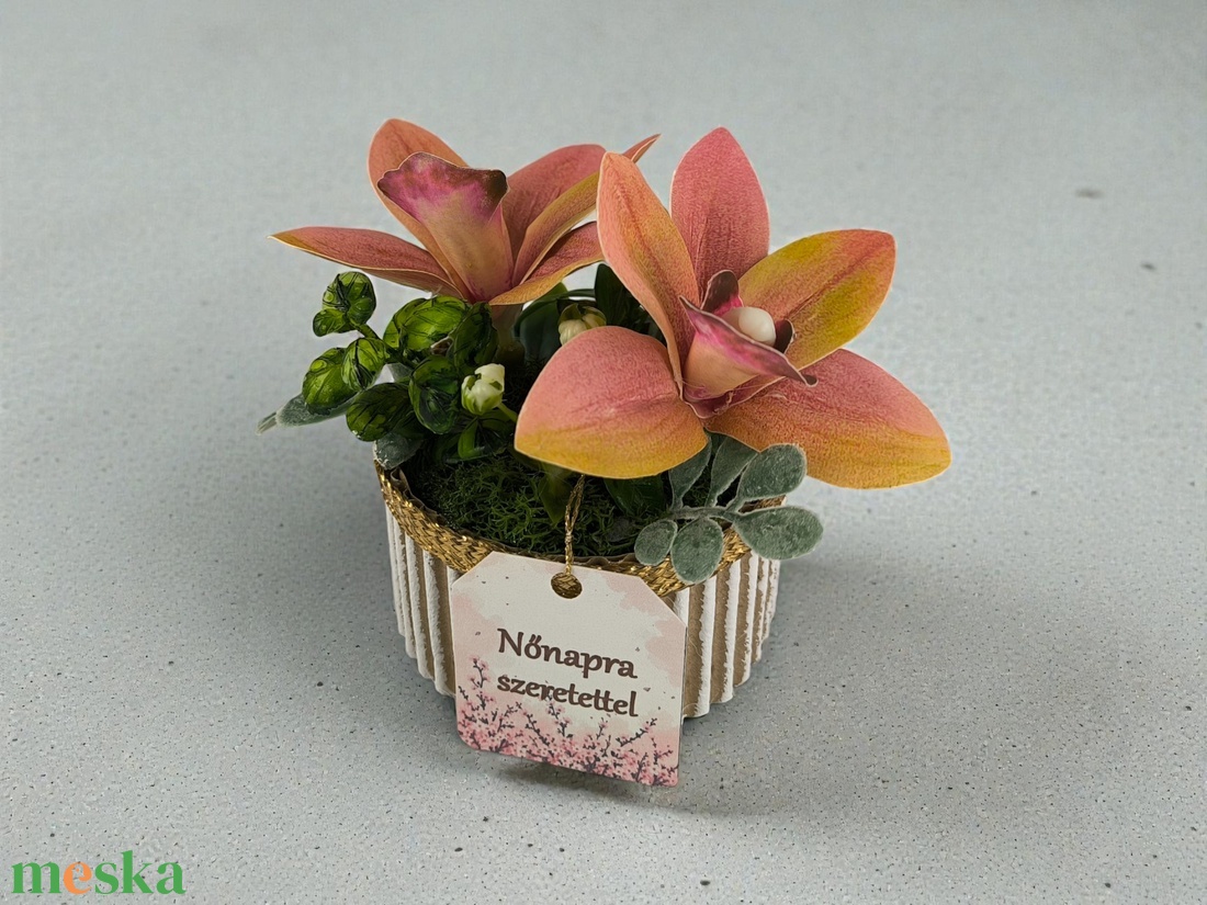 Csónakorchidea Elegancia � Nőnapi Mini Kompozíció - otthon & életmód - virágdekoráció - virágok - virágbox - Meska.hu