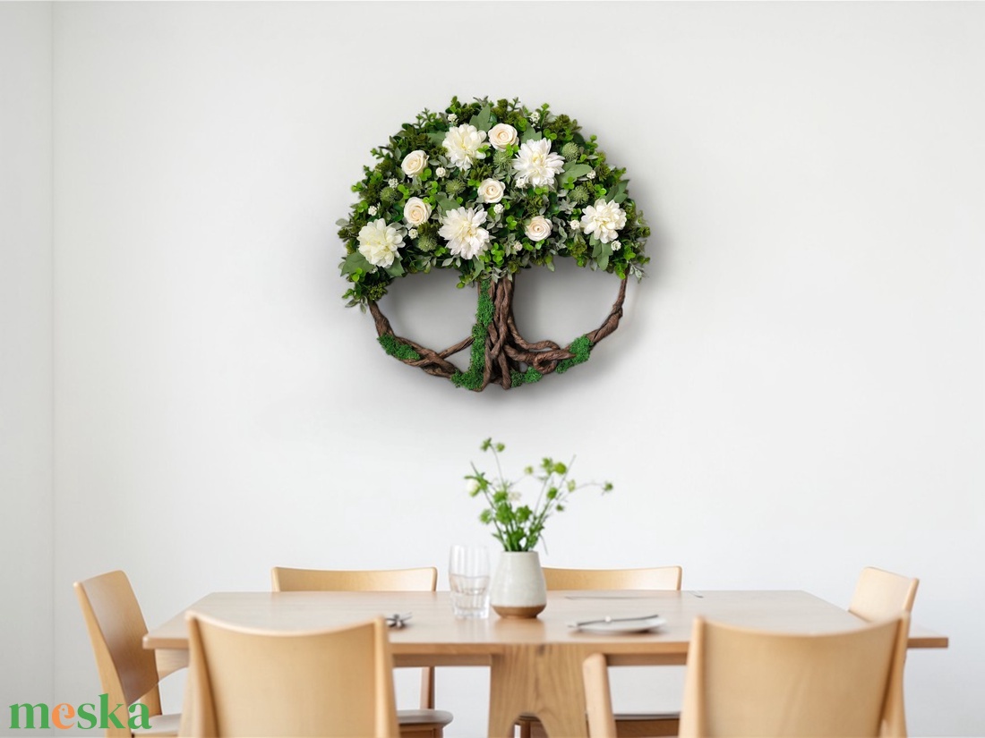 Fehér Virágzás Életfa KPEF025 - otthon & életmód - dekoráció - ajtó- és ablak dekoráció - ajtódísz & kopogtató - Meska.hu