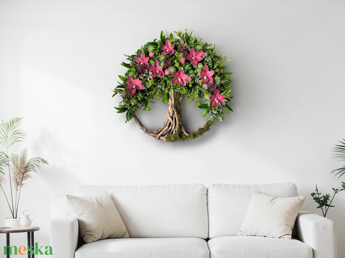 Életfa kopogtató � Csónakorchideás, burgundi vörös árnyalatban KPEF018 - otthon & életmód - dekoráció - ajtó- és ablak dekoráció - ajtódísz & kopogtató - Meska.hu