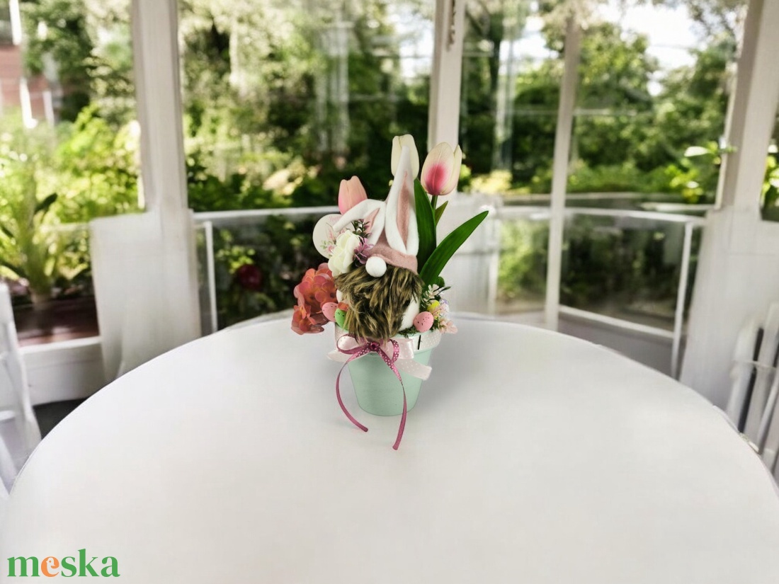 Nyuszimanós asztaldísz HUA106 - otthon & életmód - dekoráció - asztal és polc dekoráció - asztaldísz - Meska.hu