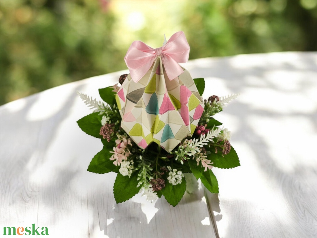 Origami Tojásos Húsvéti Asztaldísz HUA105 - otthon & életmód - dekoráció - asztal és polc dekoráció - asztaldísz - Meska.hu