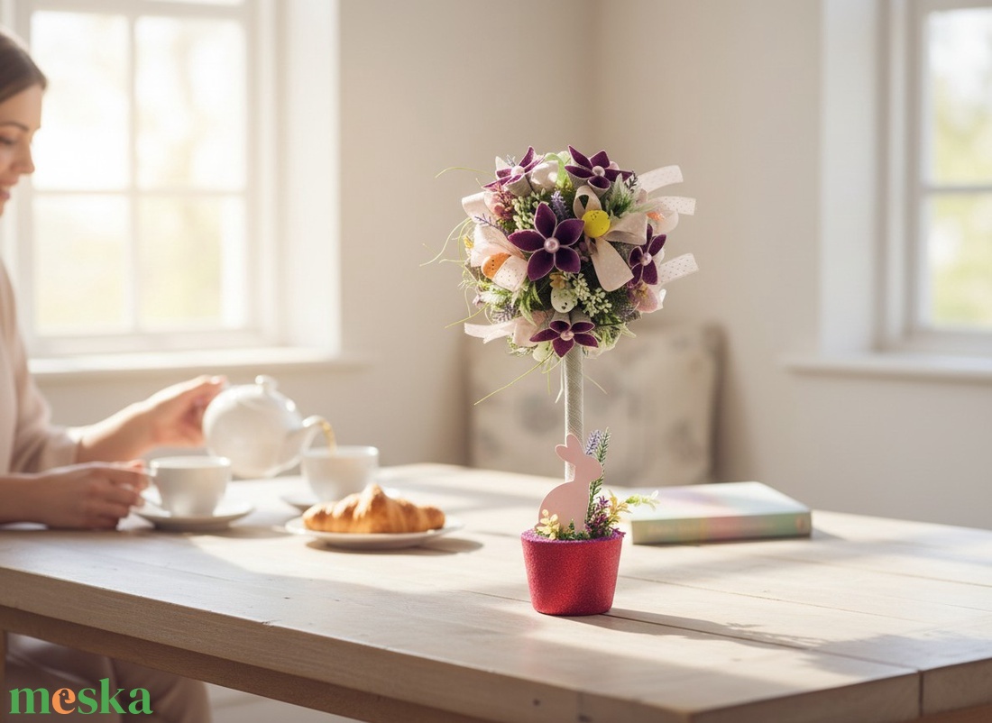 Tarka húsvétfa cseresznyevirágokkal és tojásokkal HUF02 - otthon & életmód - dekoráció - asztal és polc dekoráció - asztaldísz - Meska.hu