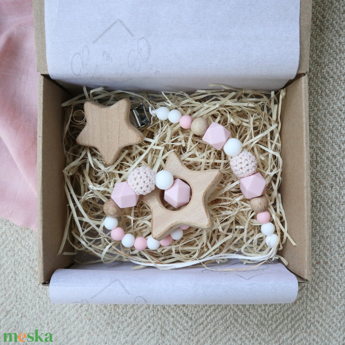 Pink Mini Box - Baba ajándékdoboz / Babaváró ajándék / Babalátogató ajándék akciós termékkép 1