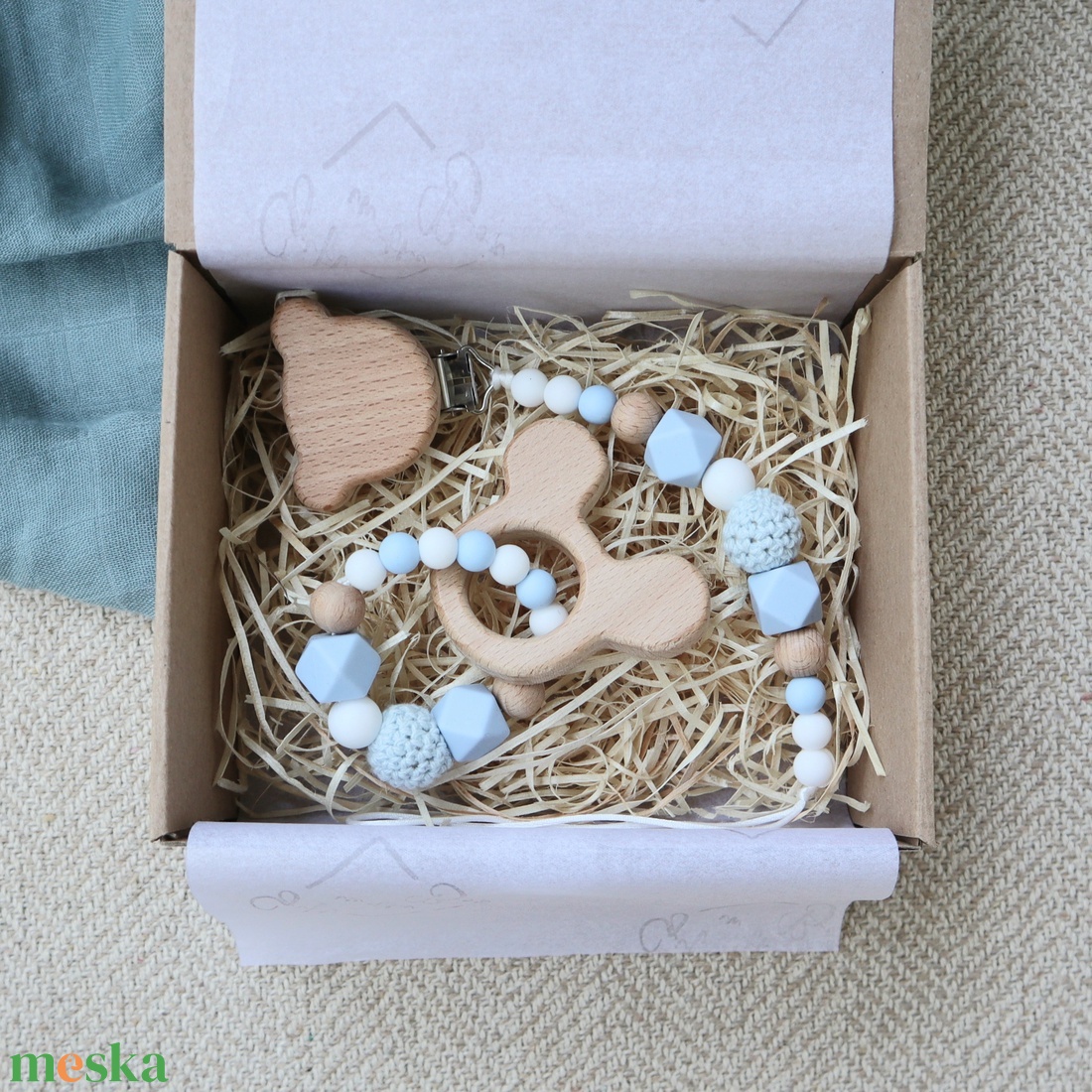 Blue Mini Box - Baba ajándékdoboz / Babaváró ajándék / Babalátogató ajándék akciós termékkép 1
