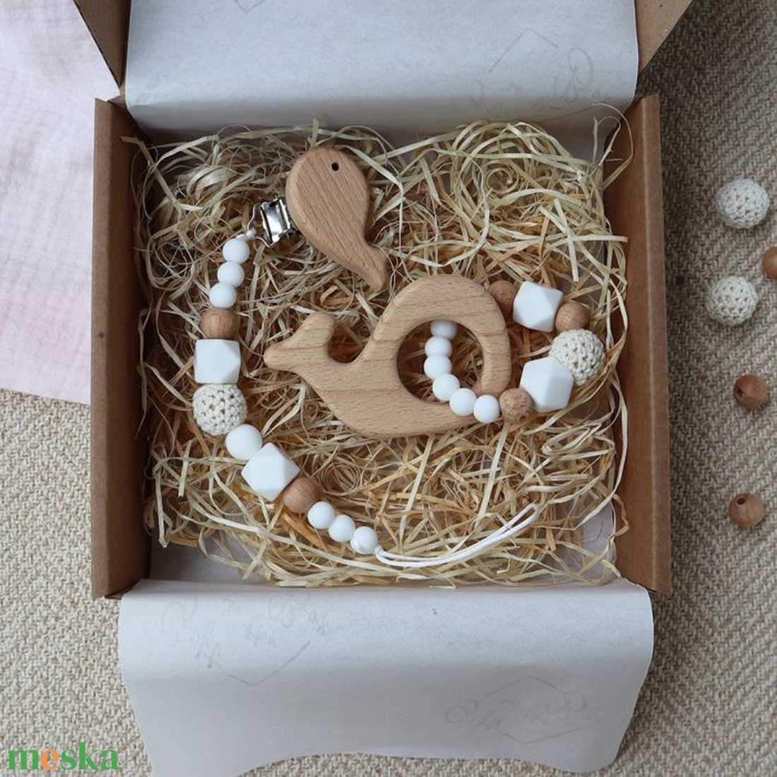 White Mini Box - Baba ajándékdoboz / Babaváró ajándék / Babalátogató ajándék akciós termékkép 1