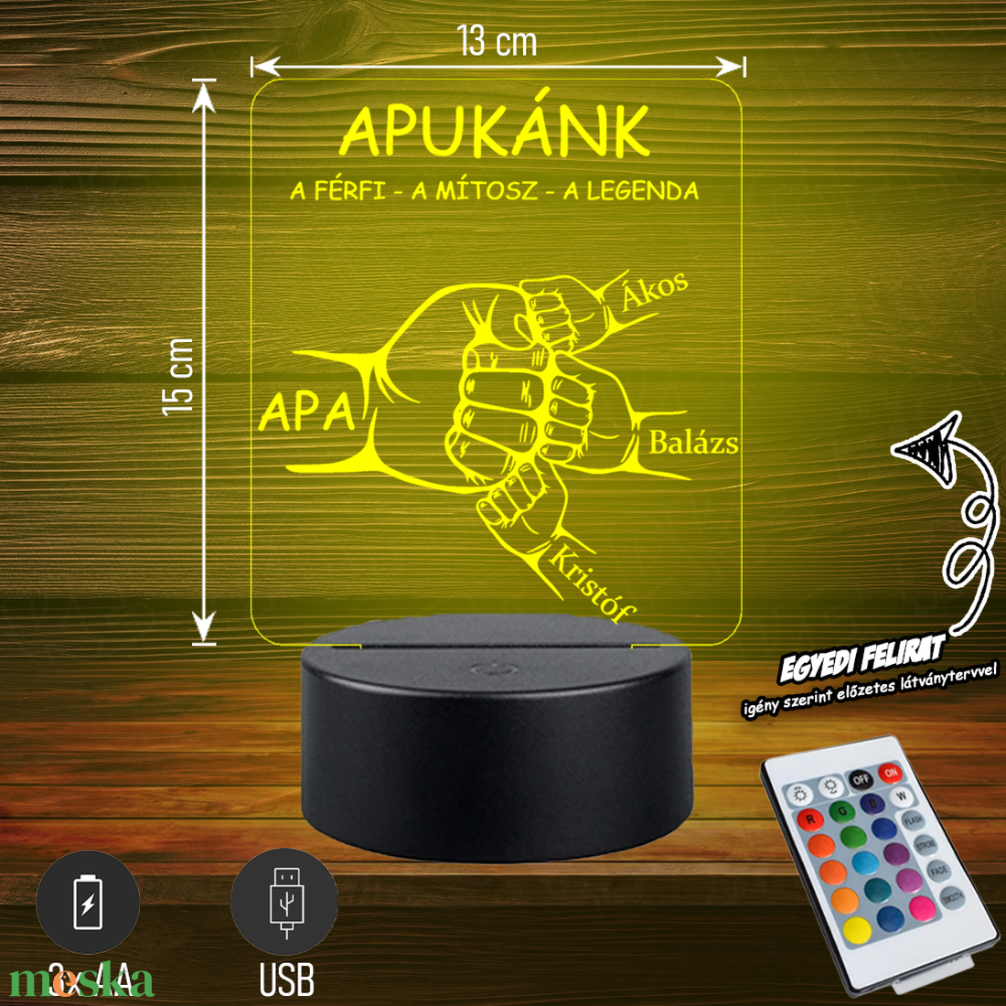 APUKÁNK A FÉRFI A MÍTOSZ A LEGENDA - 3D LED LÁMPA EGYEDI FELIRATTAL APÁKNAK - otthon & életmód - lámpa - hangulatlámpa - Meska.hu APUKÁNK A FÉRFI A MÍTOSZ A LEGENDA - 3D LED LÁMPA EGYEDI FELIRATTAL APÁKNAK - otthon & életmód - lámpa - hangulatlámpa - Meska.hu