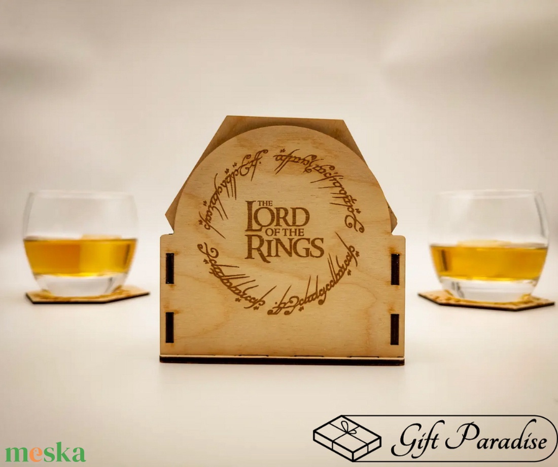 A Gyűrűk Ura pohár alátét készlet, Középfölde térkép alátét, Lord of the Rings Middle Earth Pohár alátét készlet - otthon & életmód - konyhafelszerelés, tálalás - tálalás - tányér- és poháralátét - Meska.hu