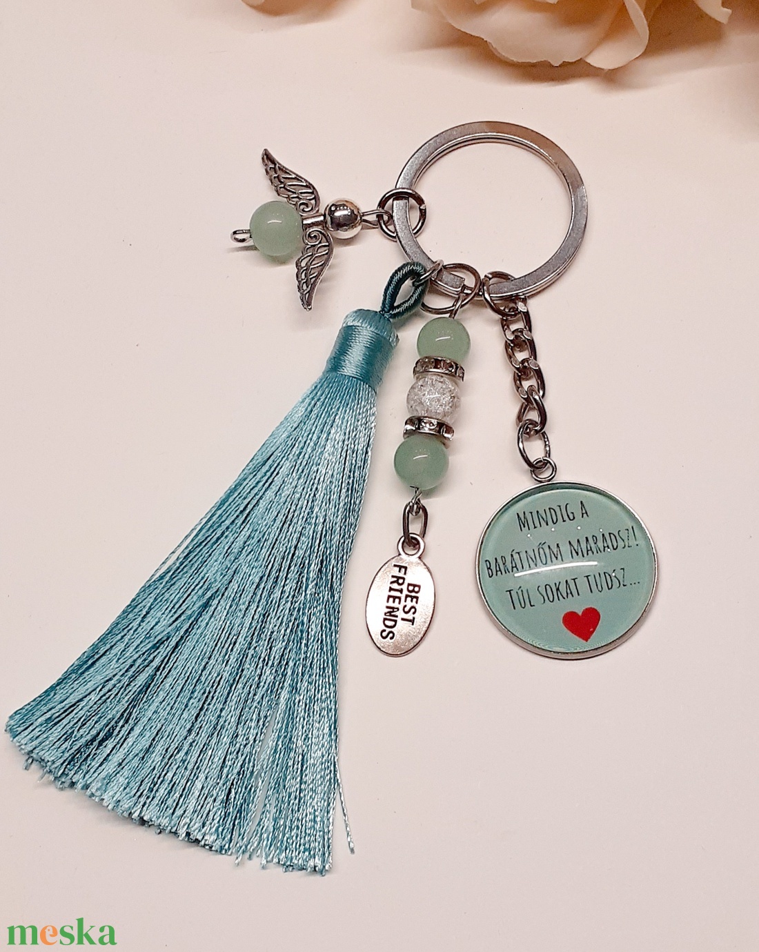 Legjobb barátnő üveglencsés kulcstartó - táska & tok - kulcstartó & táskadísz - kulcstartó - Meska.hu