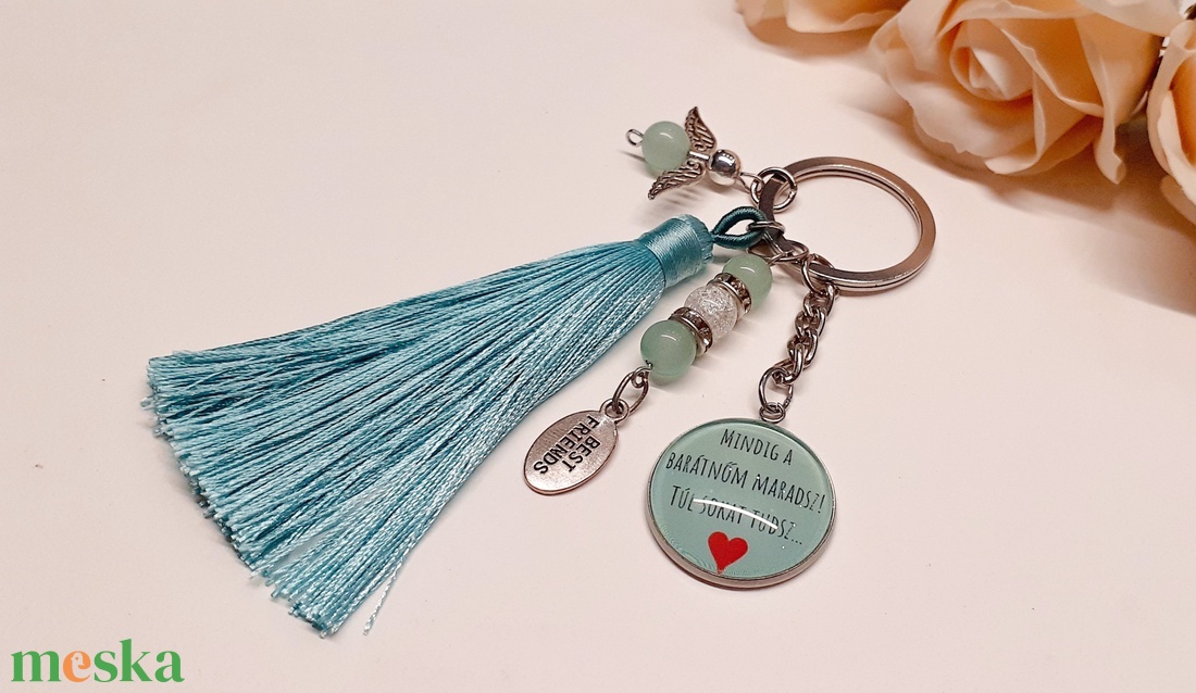 Legjobb barátnő üveglencsés kulcstartó - táska & tok - kulcstartó & táskadísz - kulcstartó - Meska.hu