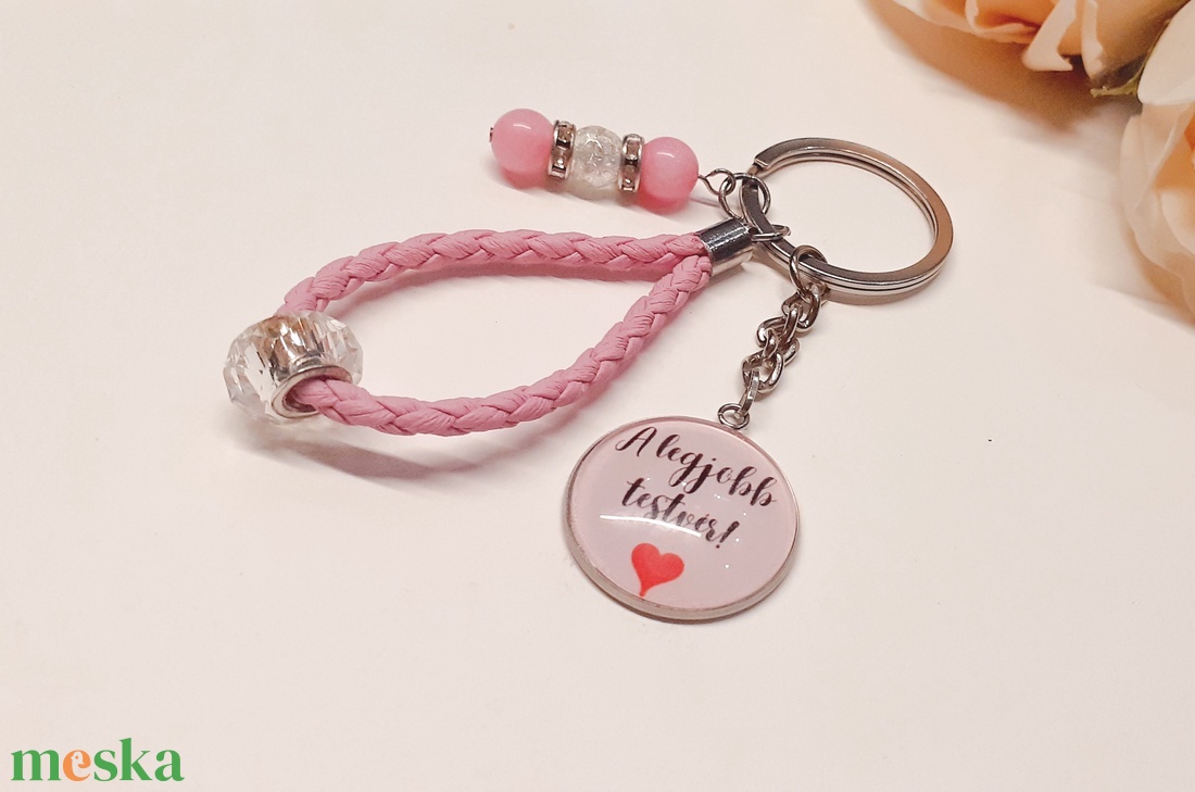 Legjobb testvér üveglencsés kulcstartó - táska & tok - kulcstartó & táskadísz - kulcstartó - Meska.hu