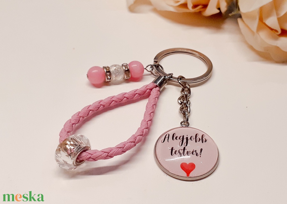 Legjobb testvér üveglencsés kulcstartó - táska & tok - kulcstartó & táskadísz - kulcstartó - Meska.hu