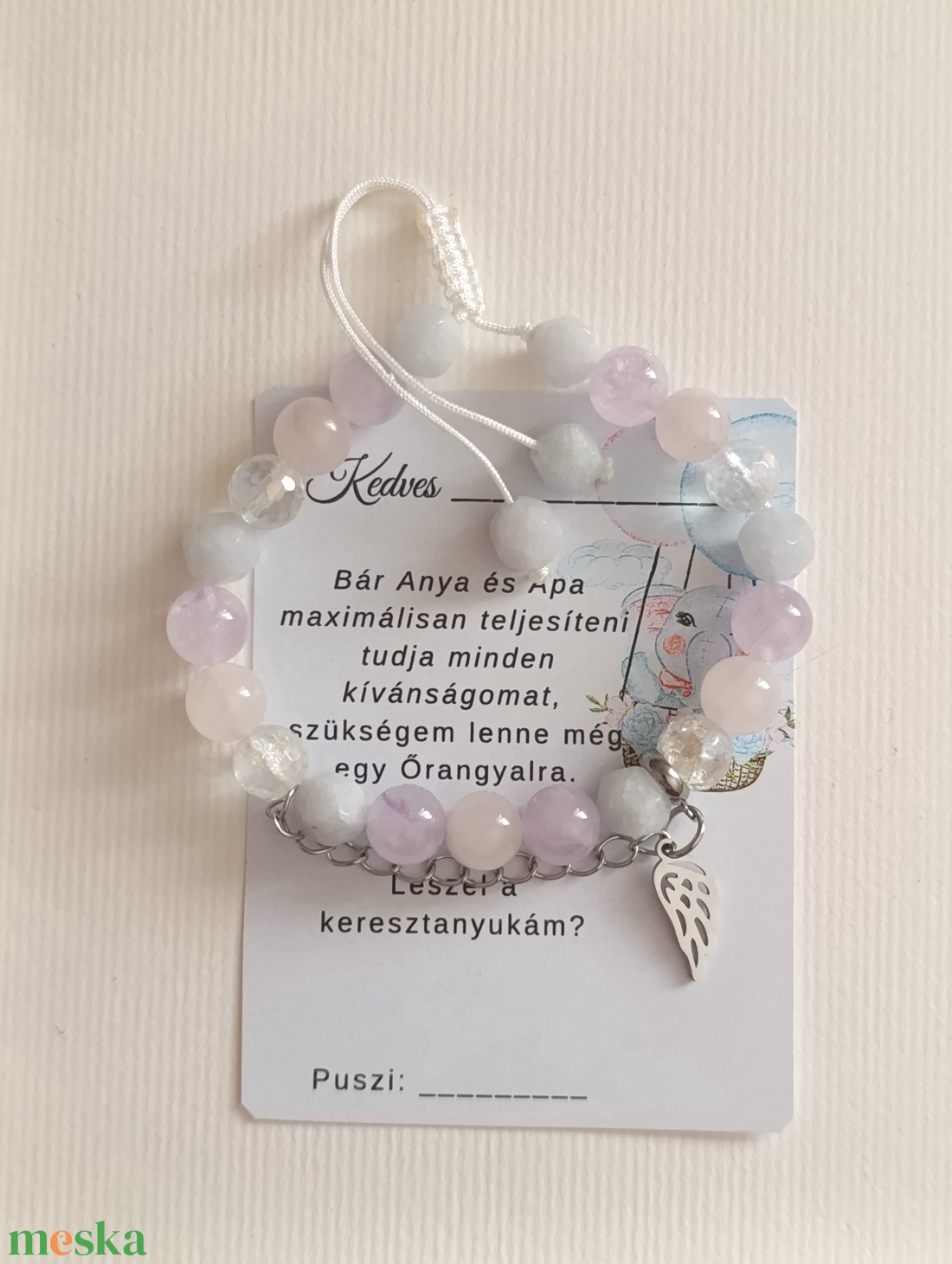 Keresztanya felkérő karkötő ametiszttel, akvamarinnal, rózsakvarccal és hegyikristállyal - ékszer - karkötő - ásványkarkötő - Meska.hu Keresztanya felkérő karkötő ametiszttel, akvamarinnal, rózsakvarccal és hegyikristállyal - ékszer - karkötő - ásványkarkötő - Meska.hu