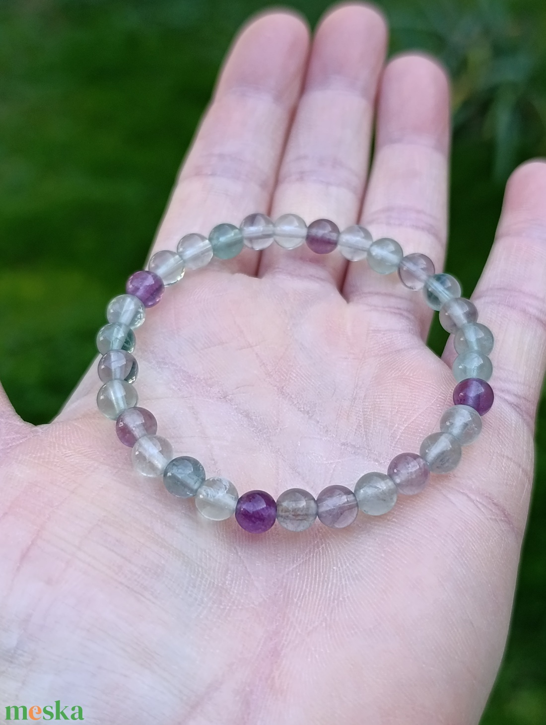 A minőségű fluorit ásványkarkötő - ékszer - karkötő - ásványkarkötő - Meska.hu