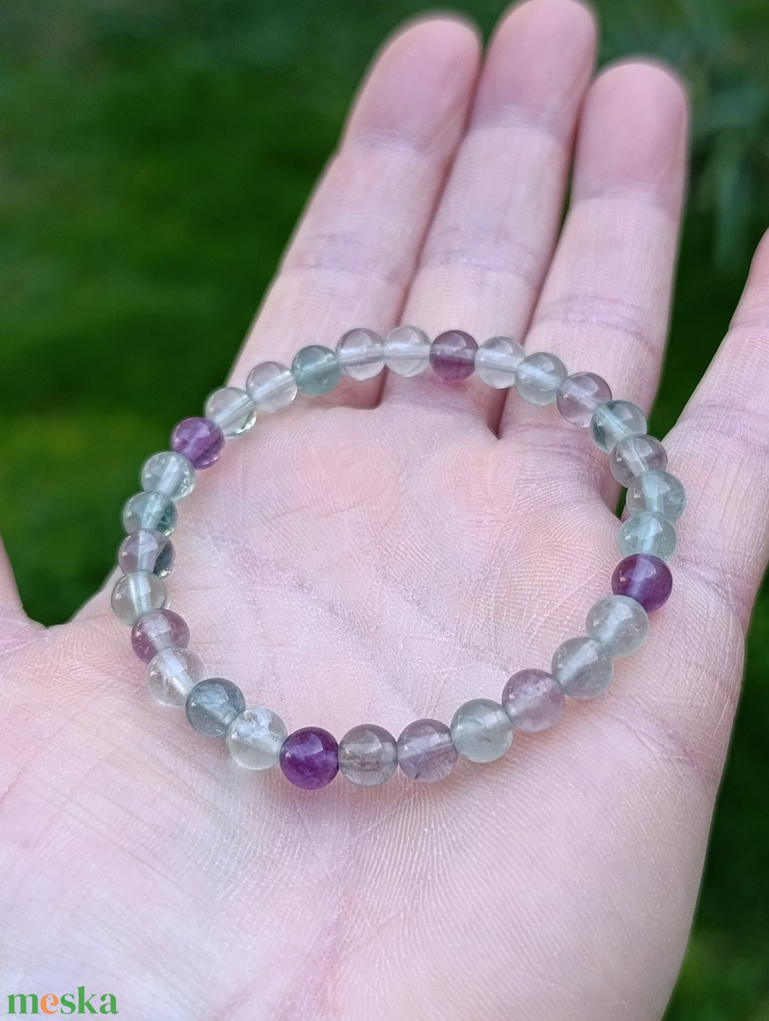 A minőségű fluorit ásványkarkötő - ékszer - karkötő - ásványkarkötő - Meska.hu