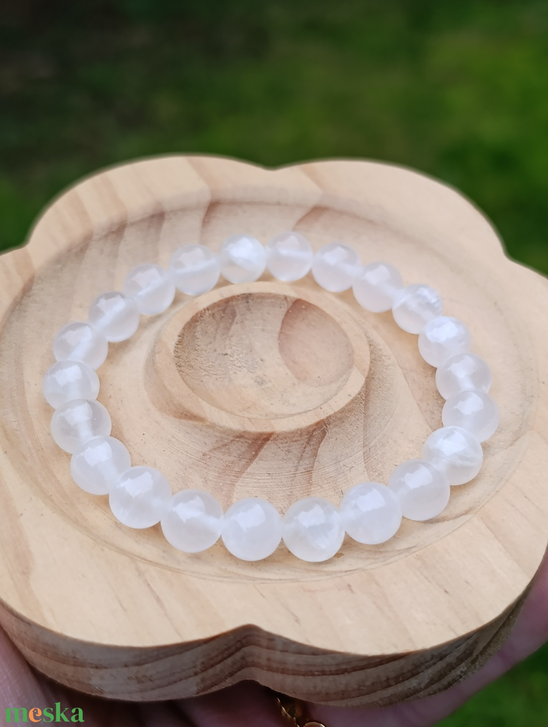 Magas rezgés és védelem Szelenit ásványkarkötő  - ékszer - karkötő - ásványkarkötő - Meska.hu