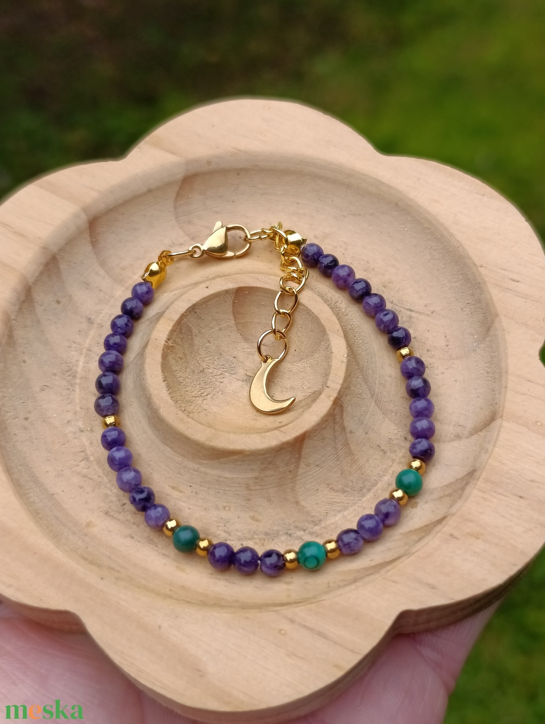 Átalakulás ásványkarkötő csaroittal és malachittal - ékszer - karkötő - ásványkarkötő - Meska.hu