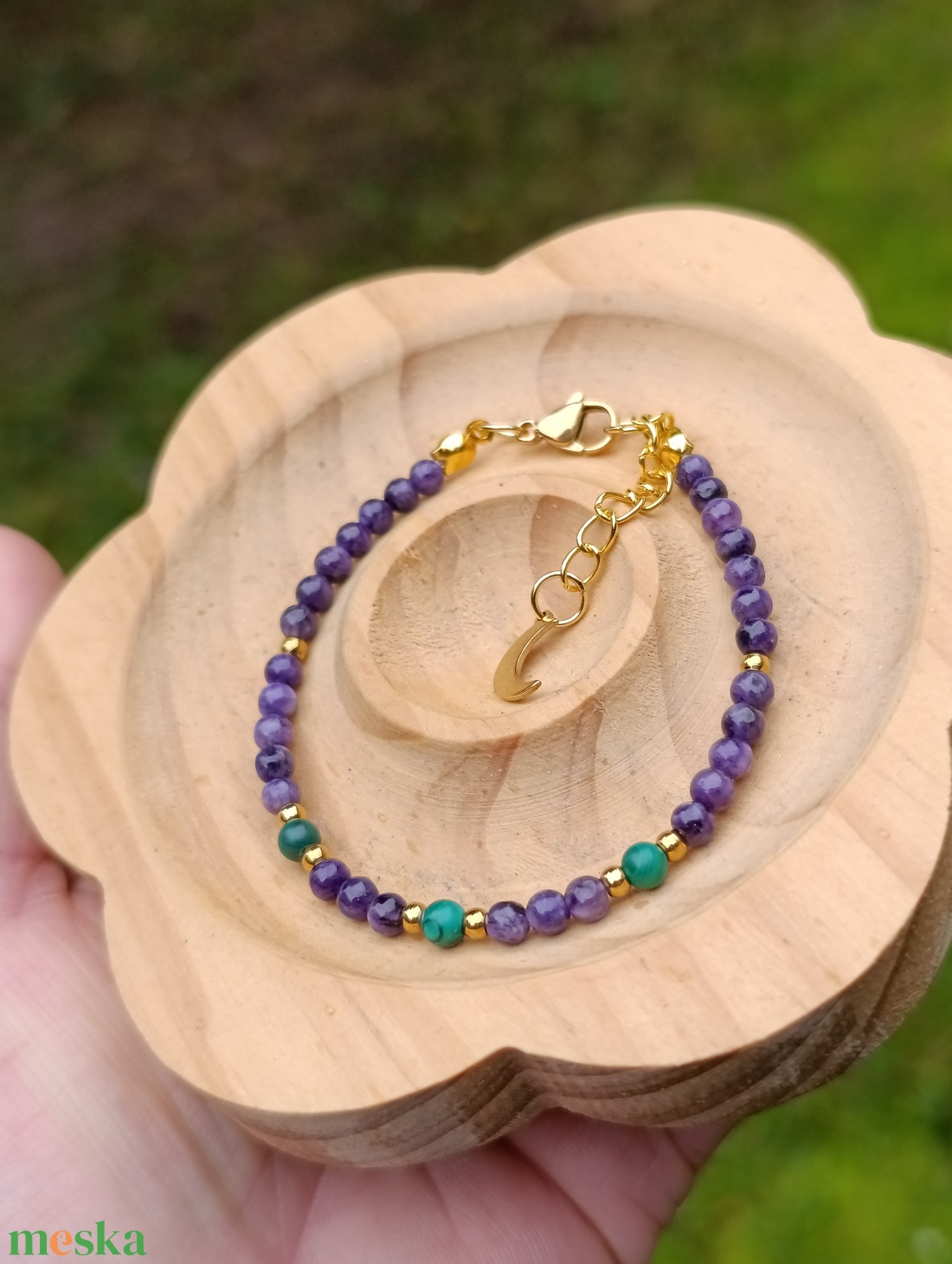 Átalakulás ásványkarkötő csaroittal és malachittal - ékszer - karkötő - ásványkarkötő - Meska.hu