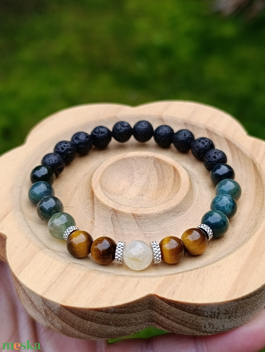 Erő, fókusz, bőség ásvány karkötő - ékszer - karkötő - gyöngyös karkötő - Meska.hu