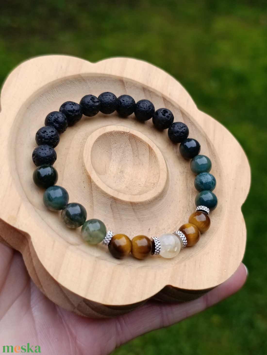 Erő, fókusz, bőség ásvány karkötő - ékszer - karkötő - gyöngyös karkötő - Meska.hu