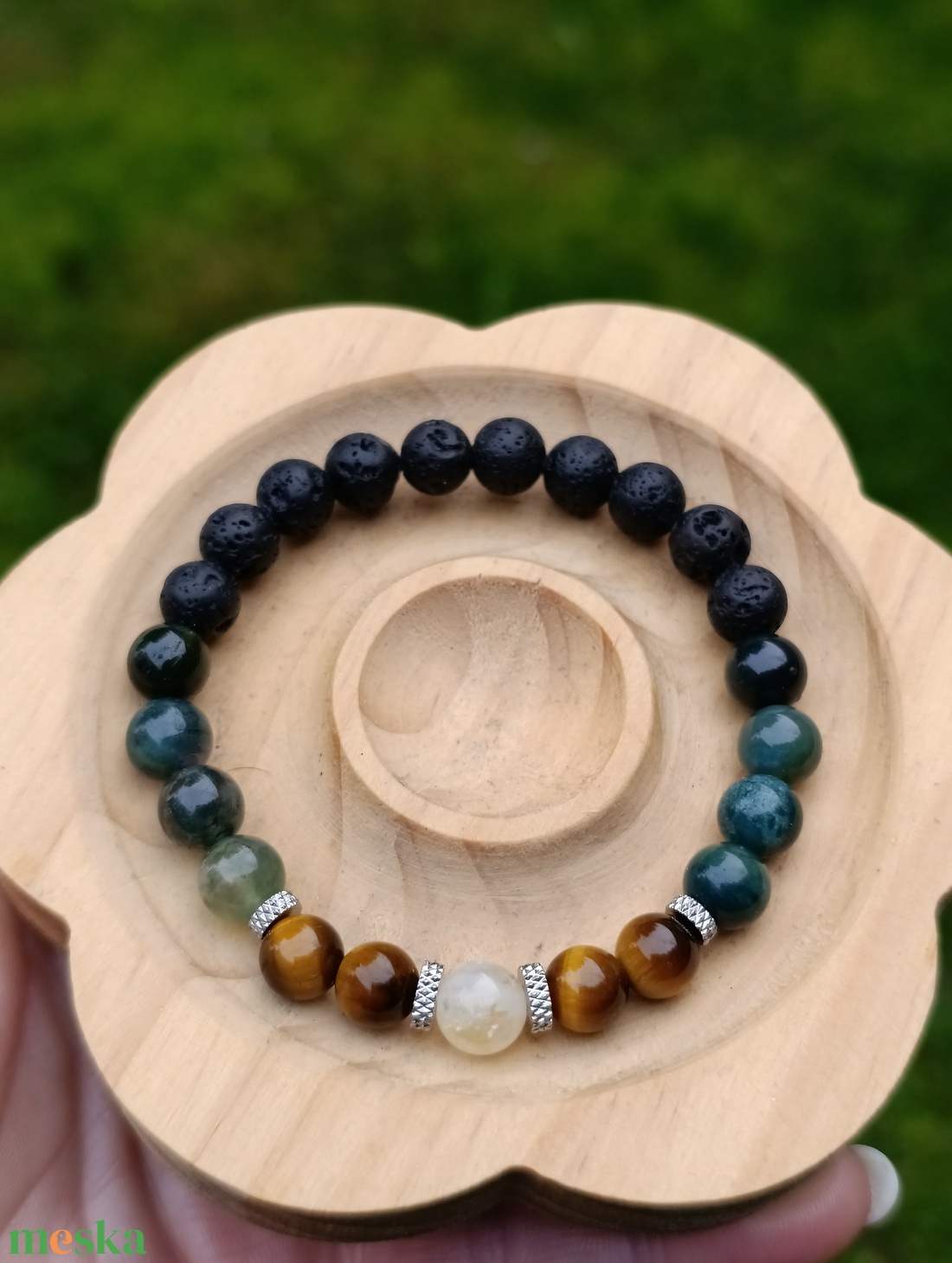 Erő, fókusz, bőség ásvány karkötő - ékszer - karkötő - gyöngyös karkötő - Meska.hu