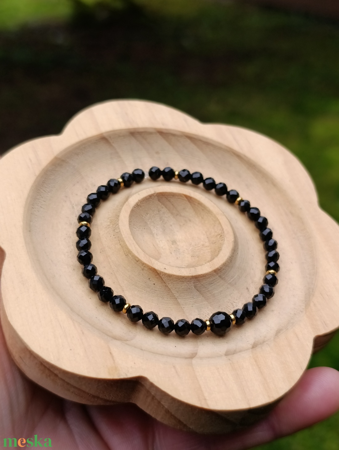 Védelmező fekete turmalin ásványkarkötő - ékszer - karkötő - ásványkarkötő - Meska.hu