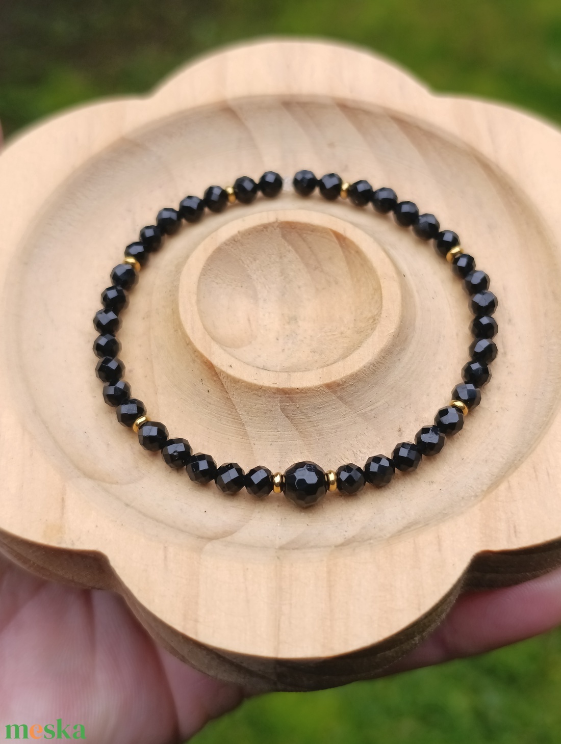 Védelmező fekete turmalin ásványkarkötő - ékszer - karkötő - ásványkarkötő - Meska.hu