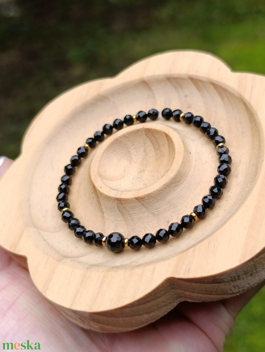 Védelmező fekete turmalin ásványkarkötő - ékszer - karkötő - ásványkarkötő - Meska.hu
