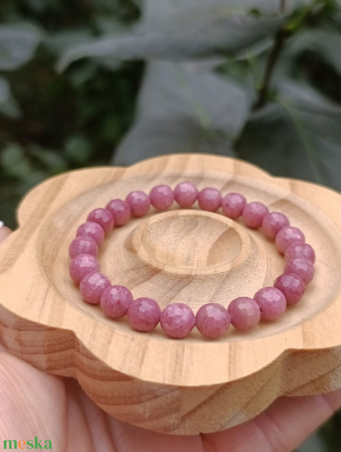 A minőségű fazettált thulit ásványkarkötő  - ékszer - karkötő - ásványkarkötő - Meska.hu