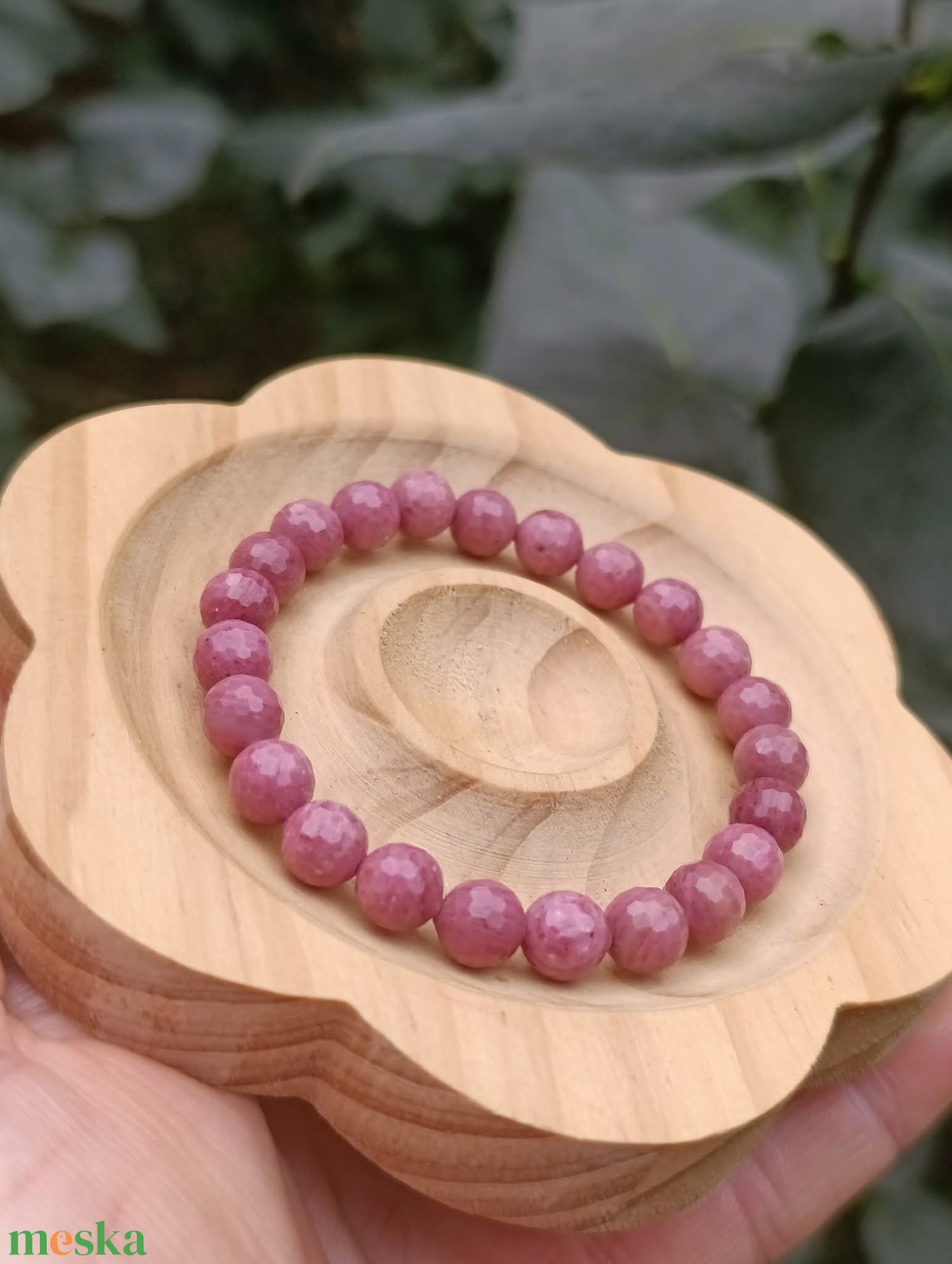 A minőségű fazettált thulit ásványkarkötő  - ékszer - karkötő - ásványkarkötő - Meska.hu