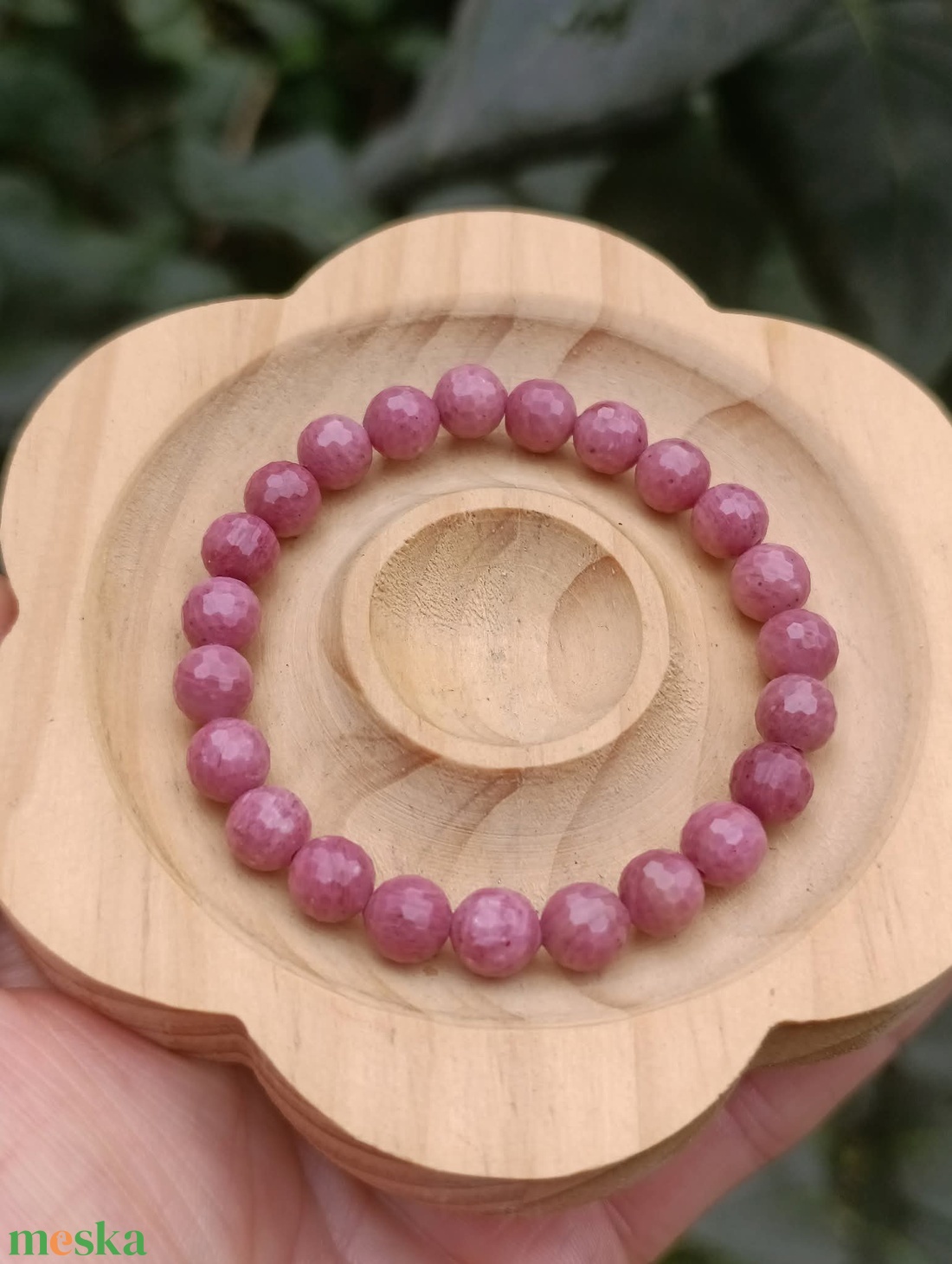 A minőségű fazettált thulit ásványkarkötő  - ékszer - karkötő - ásványkarkötő - Meska.hu