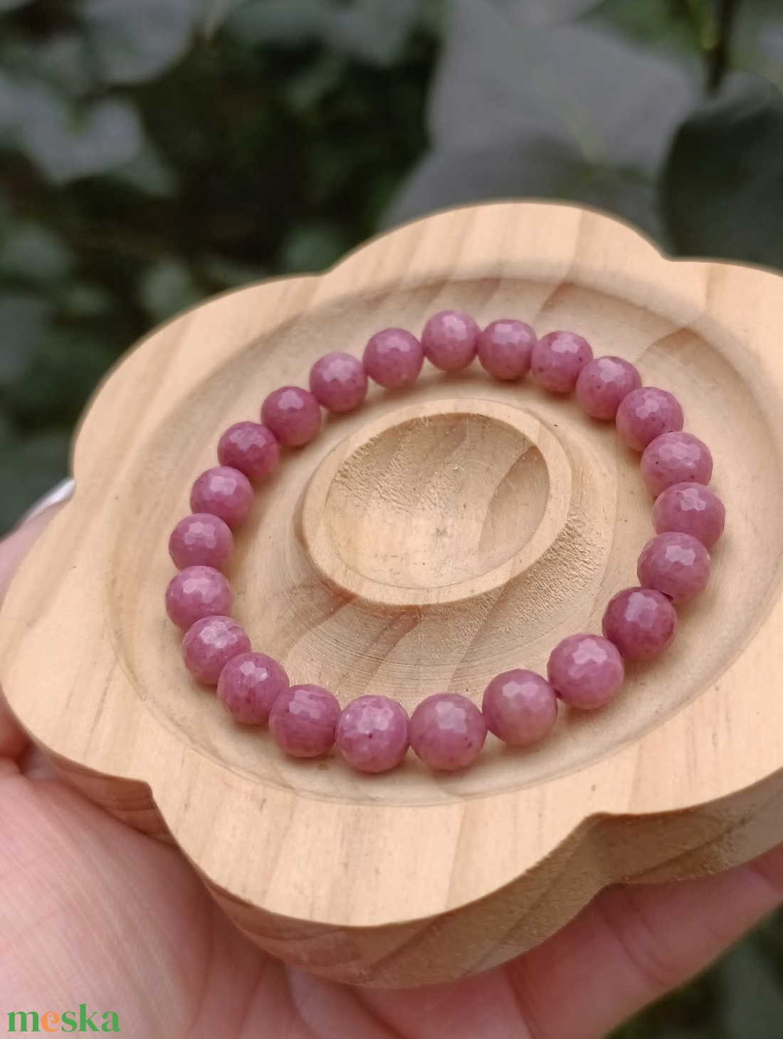 A minőségű fazettált thulit ásványkarkötő  - ékszer - karkötő - ásványkarkötő - Meska.hu