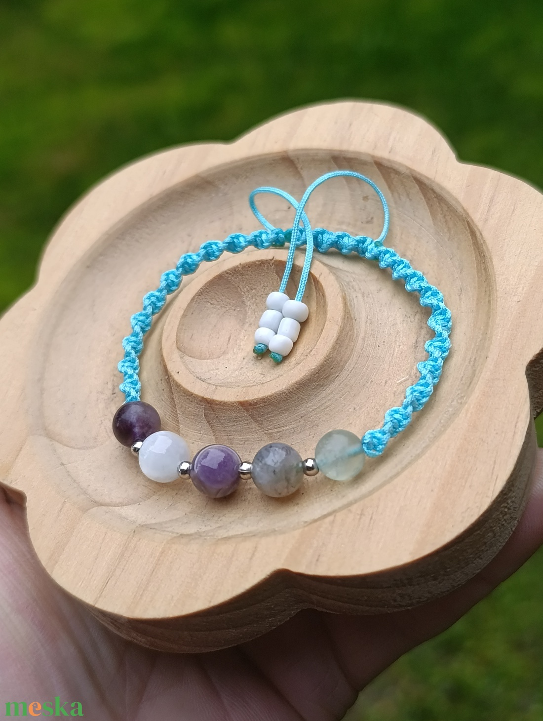 Intuíció, mentális tisztaság és energetikai védelem � csomózott ásvány karkötő - ékszer - karkötő - ásványkarkötő - Meska.hu