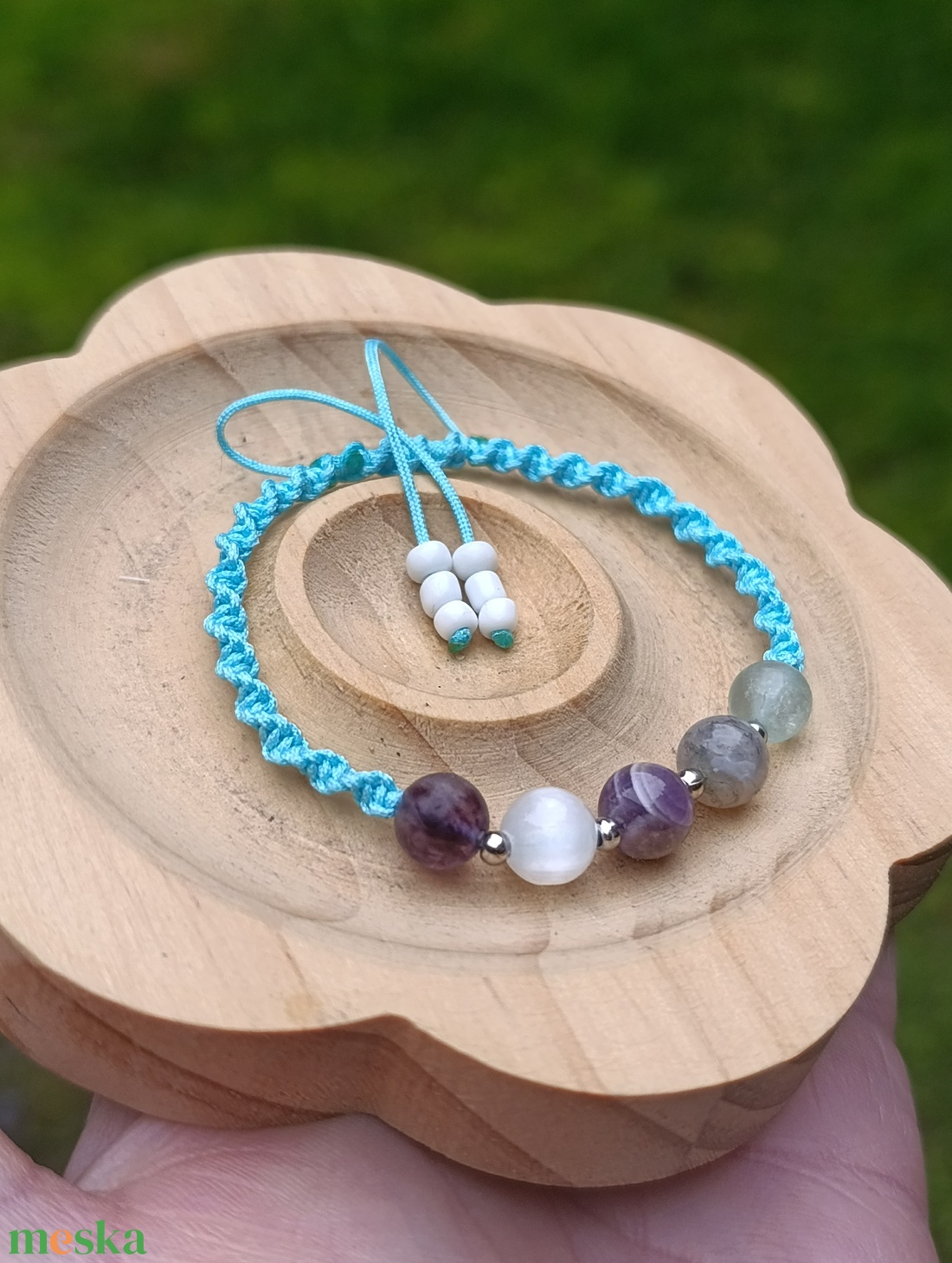 Intuíció, mentális tisztaság és energetikai védelem � csomózott ásvány karkötő - ékszer - karkötő - ásványkarkötő - Meska.hu