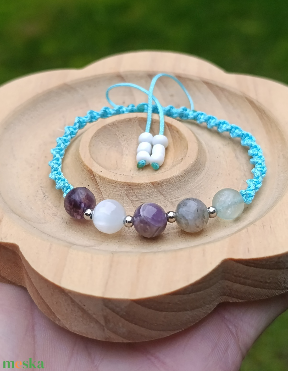 Intuíció, mentális tisztaság és energetikai védelem � csomózott ásvány karkötő - ékszer - karkötő - ásványkarkötő - Meska.hu