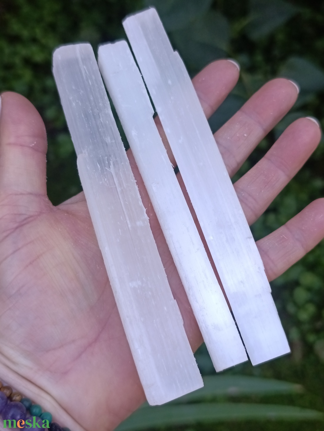 Szelenit rúd - Tisztítás, védelem és energetikai egyensúly - kellékek & szerszámok - ásvány alapanyag - szelenit korong - Meska.hu