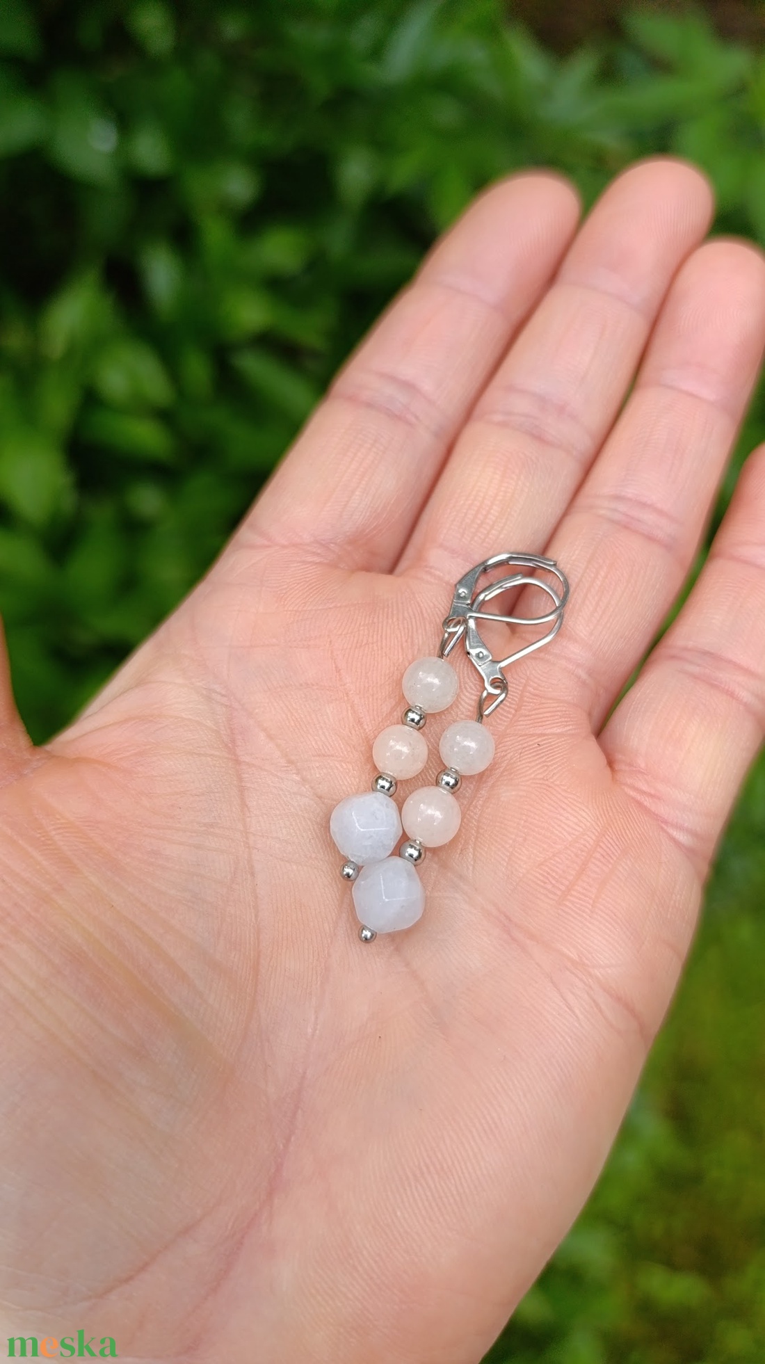  Fülbevaló akvamarinnal és berillel - ékszer - fülbevaló - lógó fülbevaló - Meska.hu