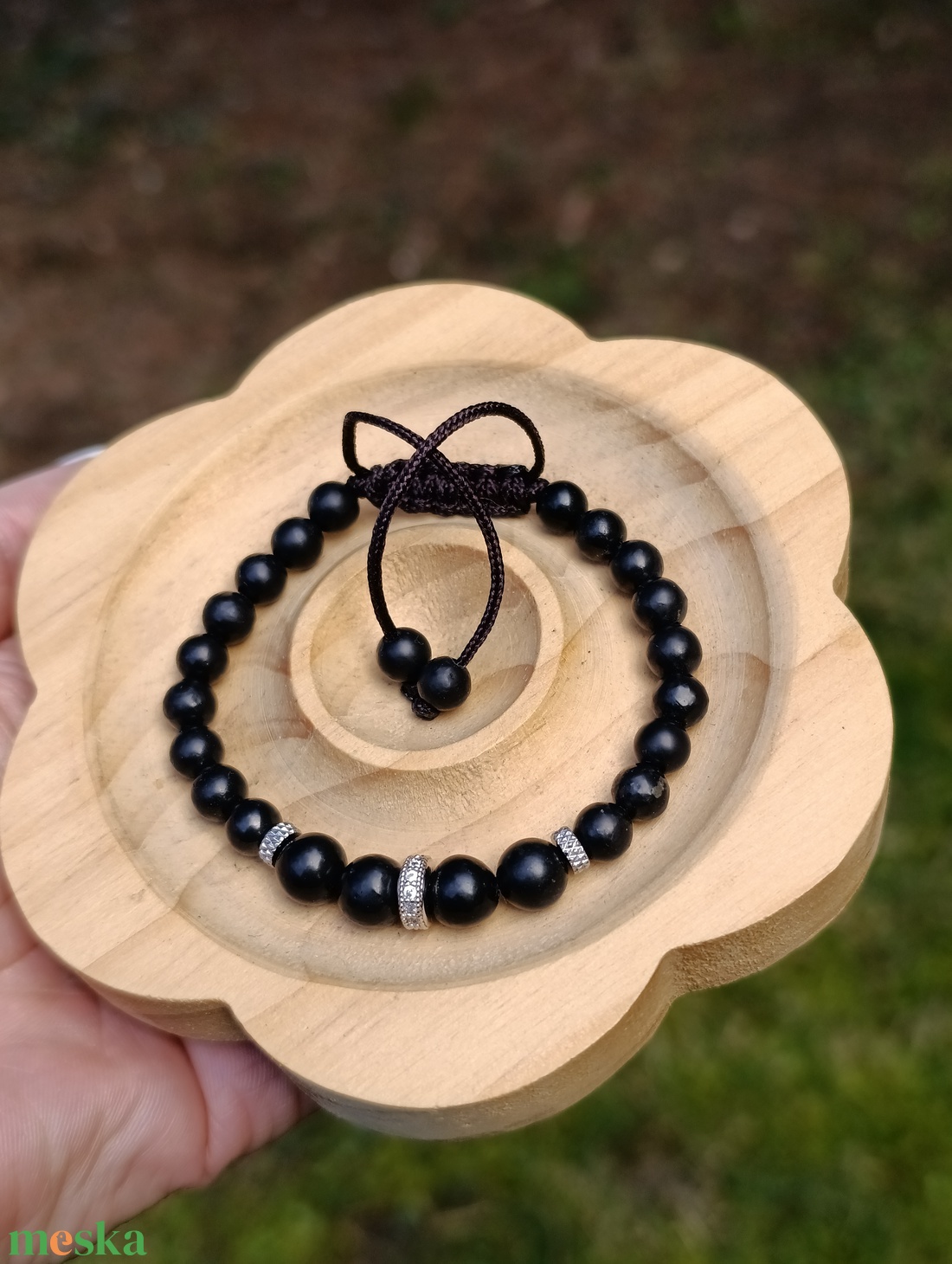 Shungit állítható női védelmező karkötő - ékszer - karkötő - ásványkarkötő - Meska.hu