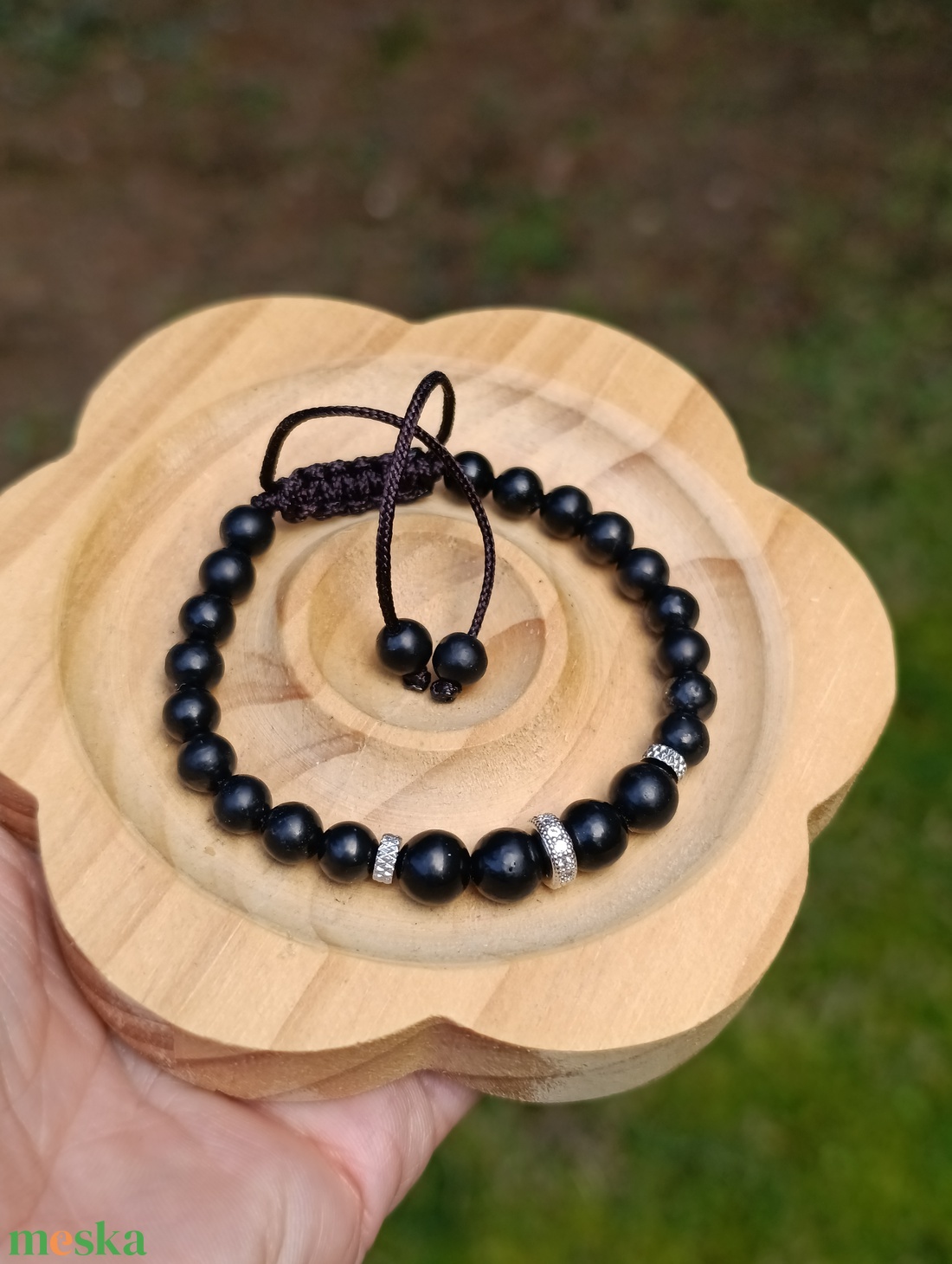 Shungit állítható női védelmező karkötő - ékszer - karkötő - ásványkarkötő - Meska.hu