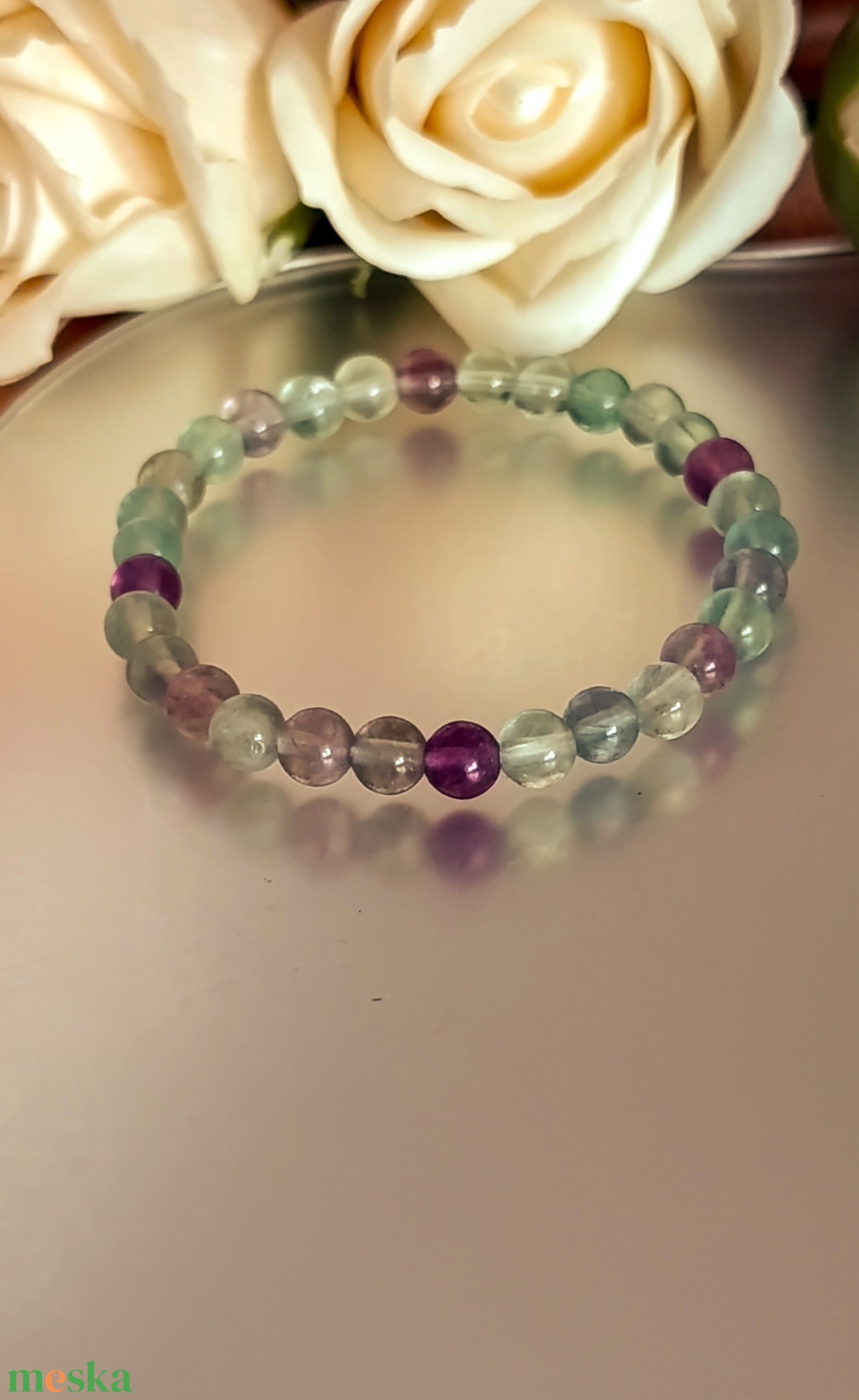 A minőségű fluorit ásványkarkötő - ékszer - karkötő - ásványkarkötő - Meska.hu