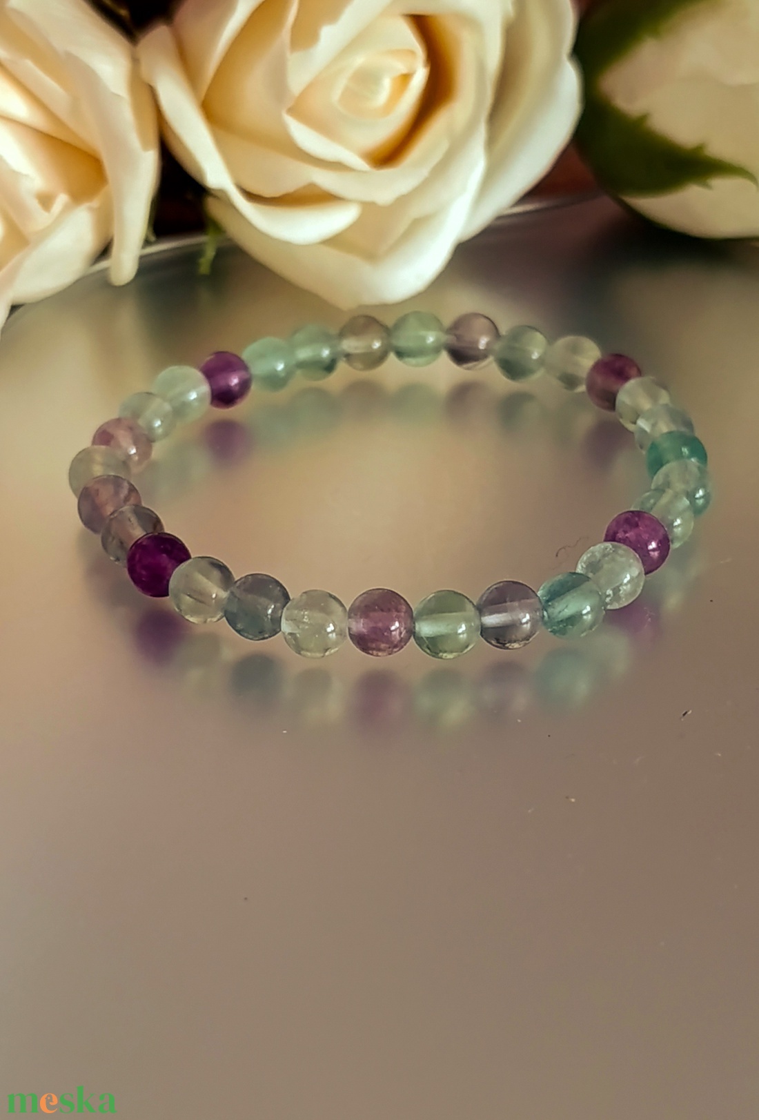 A minőségű fluorit ásványkarkötő - ékszer - karkötő - ásványkarkötő - Meska.hu